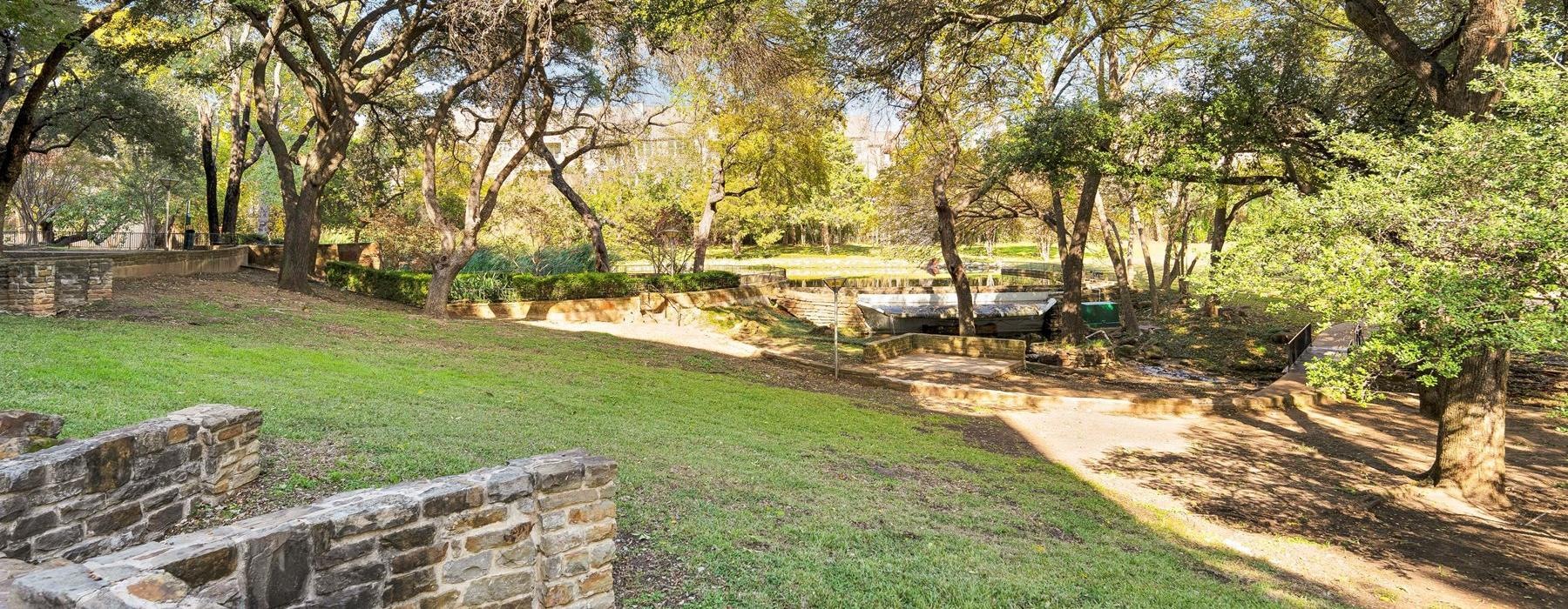 lush landscaping and green areas